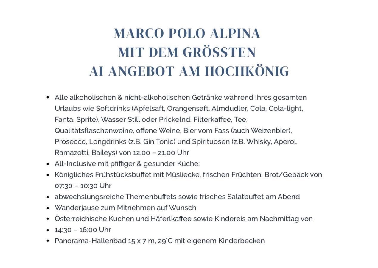 All Inclusive - Marco Polo Alpina Familien- & Sporthotel Maria Alm am Steinernen Meer Exterior photo